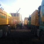 deck cargo barge unloading